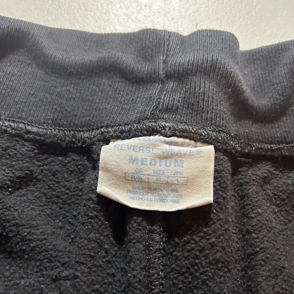 Mens Champion Tech Fleece Black Joggers Sweatpants Medium - Picture 5 of 9